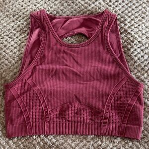 Fabletics - matching set ** Ribbed Burgundy Crop Top sport a bra